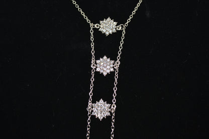 Starburst Rhinestone Ladder Necklace