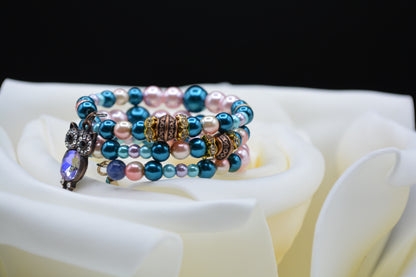 Cotton Candy Owl Memorywire Bracelet