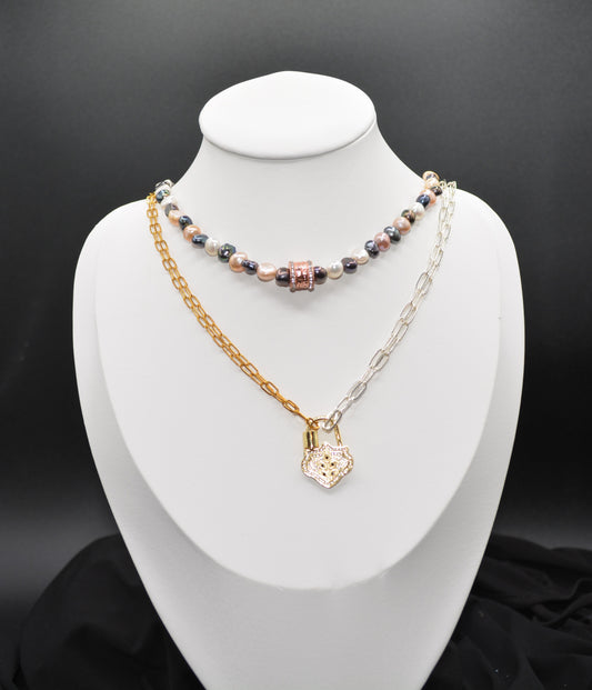 Two Tone Double Layer Necklace