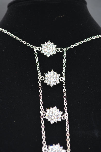 Starburst Rhinestone Ladder Necklace